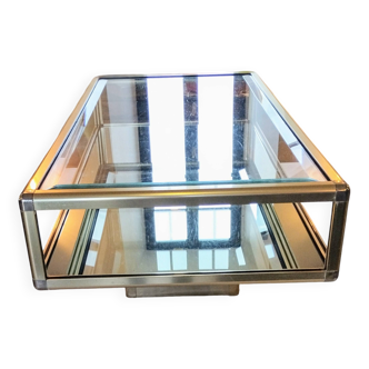 Glass and mirror coffee table, 1970