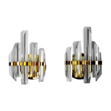 Pair of Venini glass wall lamps, Italy, 1970