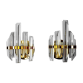 Pair of Venini glass wall lamps, Italy, 1970