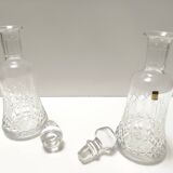 Pair of Transparent Crystal Decanter Bottles by Bleikristall, Germany