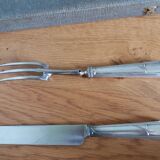 Platil leg of lamb service, Art Deco knife and fork