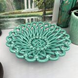 Woven ceramic fruit bowl basket
