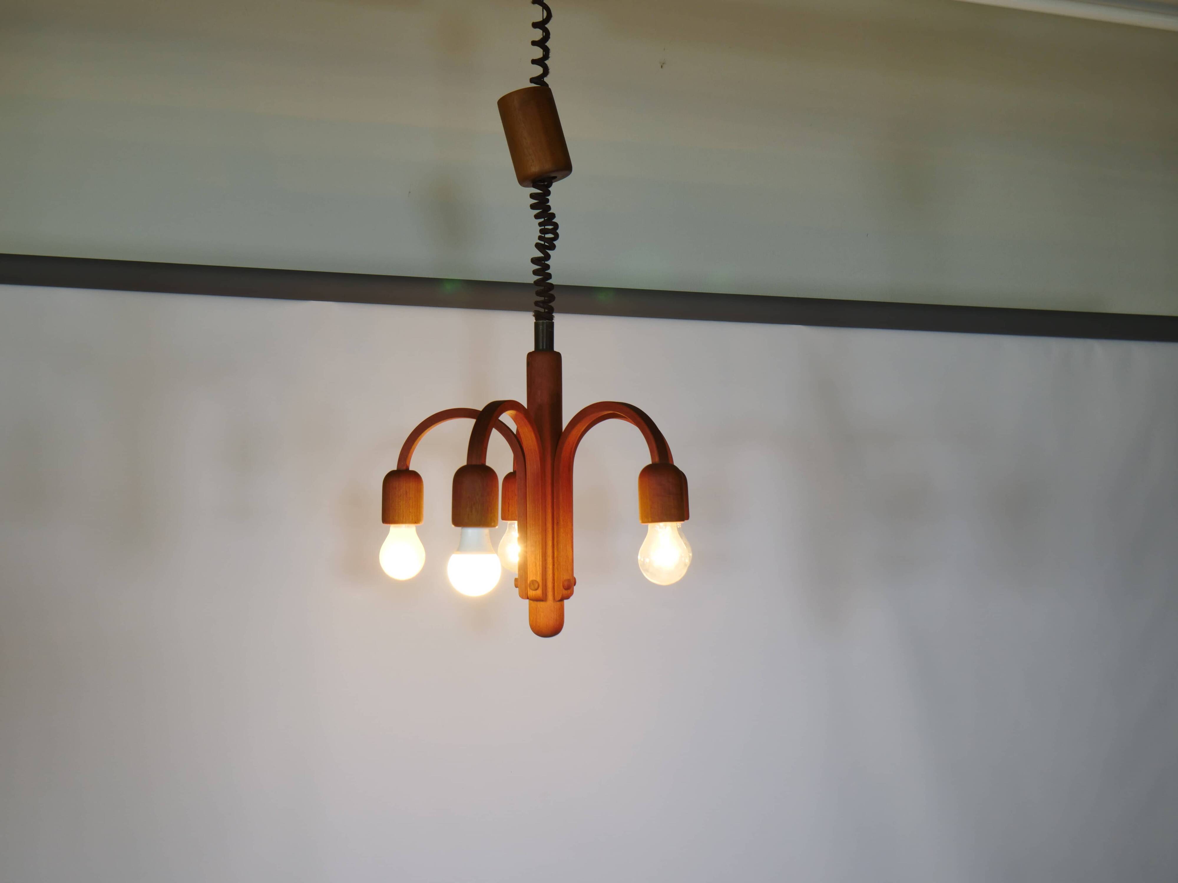 Teak pendant lamp by Domus, 1970s
