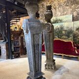 Pair of monumental patinated plaster terms from the early 20th century.