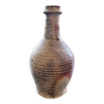 Striated stoneware soliflore vase