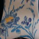 Lampe de table Abat-jour tissu Ikat et son pied en cristal