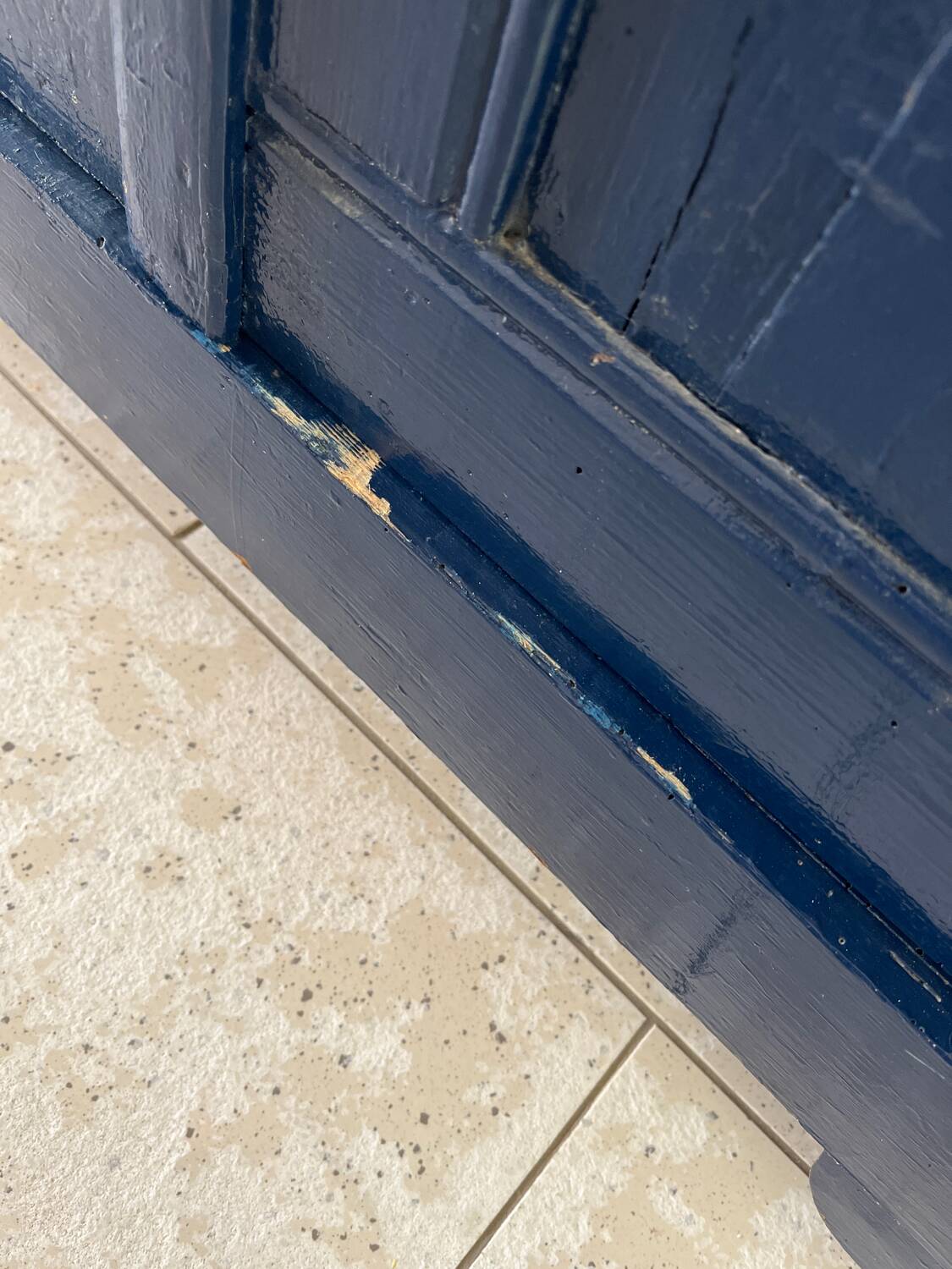 Old Parisian wardrobe painted in midnight blue