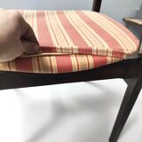 Vintage Set of Six Walnut Chairs by Gianfranco Frattini for Cassina with Stripe Patterned Orange Fab