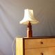 Danish turned wood lamp 1970