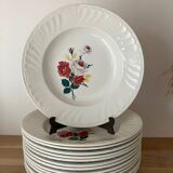 Vintage-Set of 14 soup plates-floral pattern
