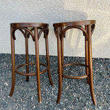 Tabourets bois canné bistrot bar