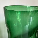 Vase XXXL pinched in blown Empoli glass Italian design 1960