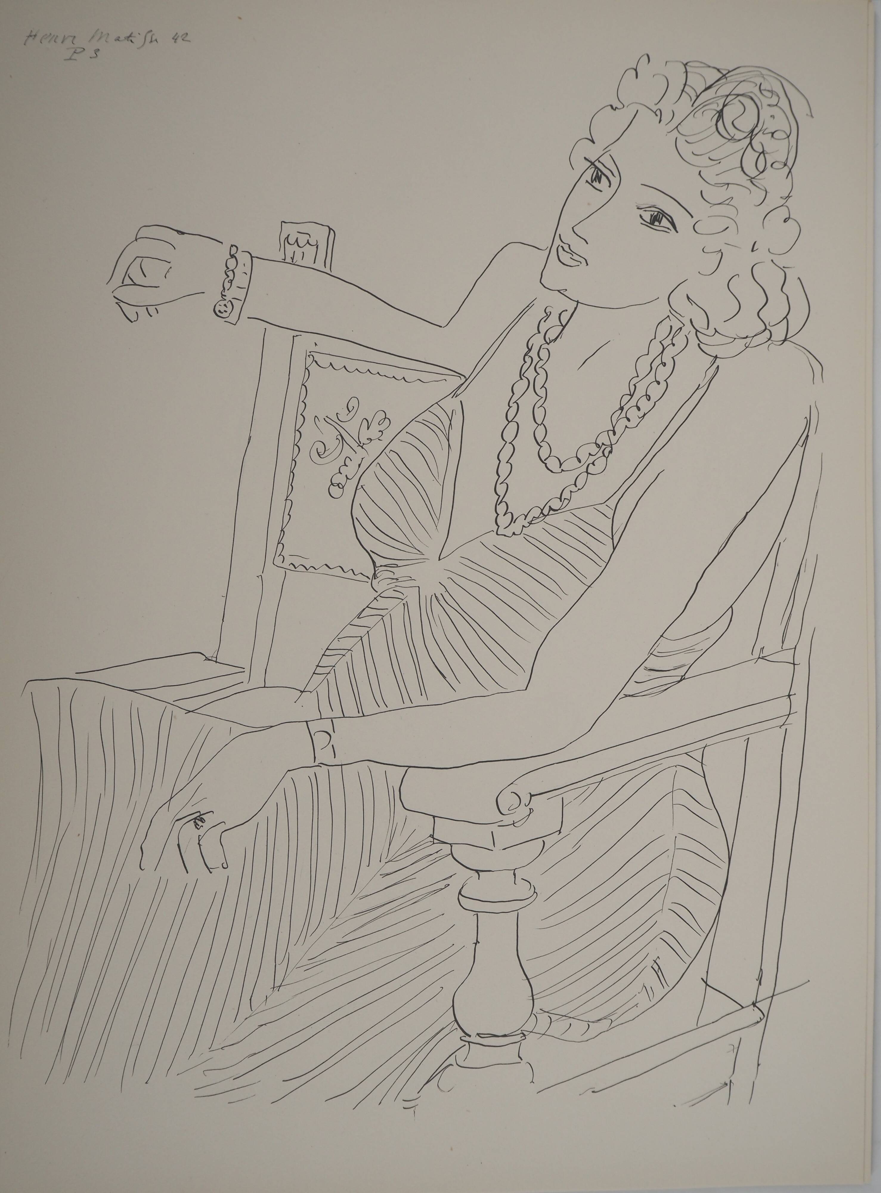 Henri Matisse: Attentive Woman, signed lithograph