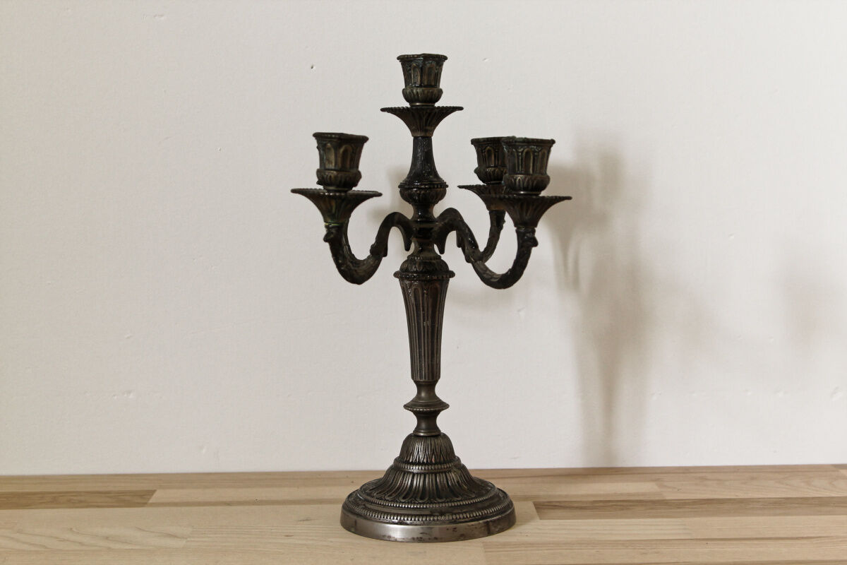 5-burner candlestick in silver bronze