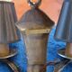 Pair of wall lamps double year 50 in bronze neo-classical style signed Petitot