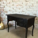 Black Louis XV desk with its medallion chair