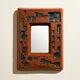 Brown ceramic mirror – 1960s/70s – signed M. BER
