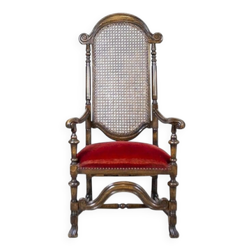 Fauteuil avec dossier en rotin, années 1950