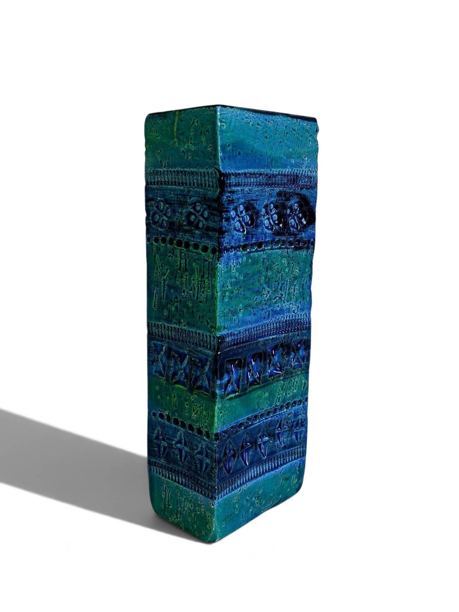 Aldo Londi for Bitossi "Rimini Blu" vase in Etruscan revival ceramic, 1960s.