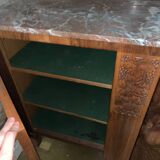 Wooden sideboard with mirror and marble top