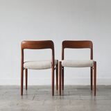 Model 75 Dining Chairs by Niels Otto Moller for J.L. Møllers, Set of 2