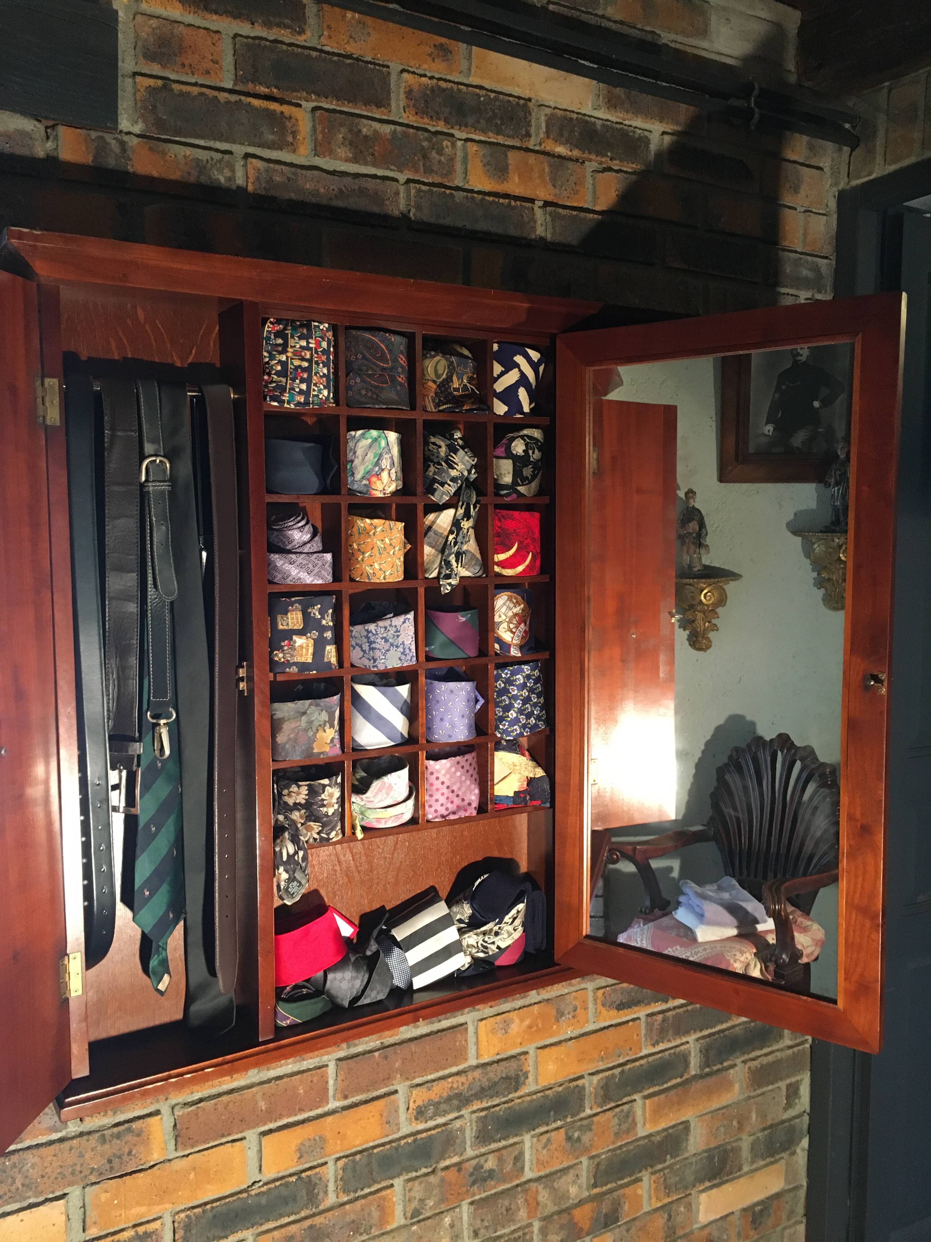 Vintage “Felix Monge” wall tie in cherry wood with mirrors