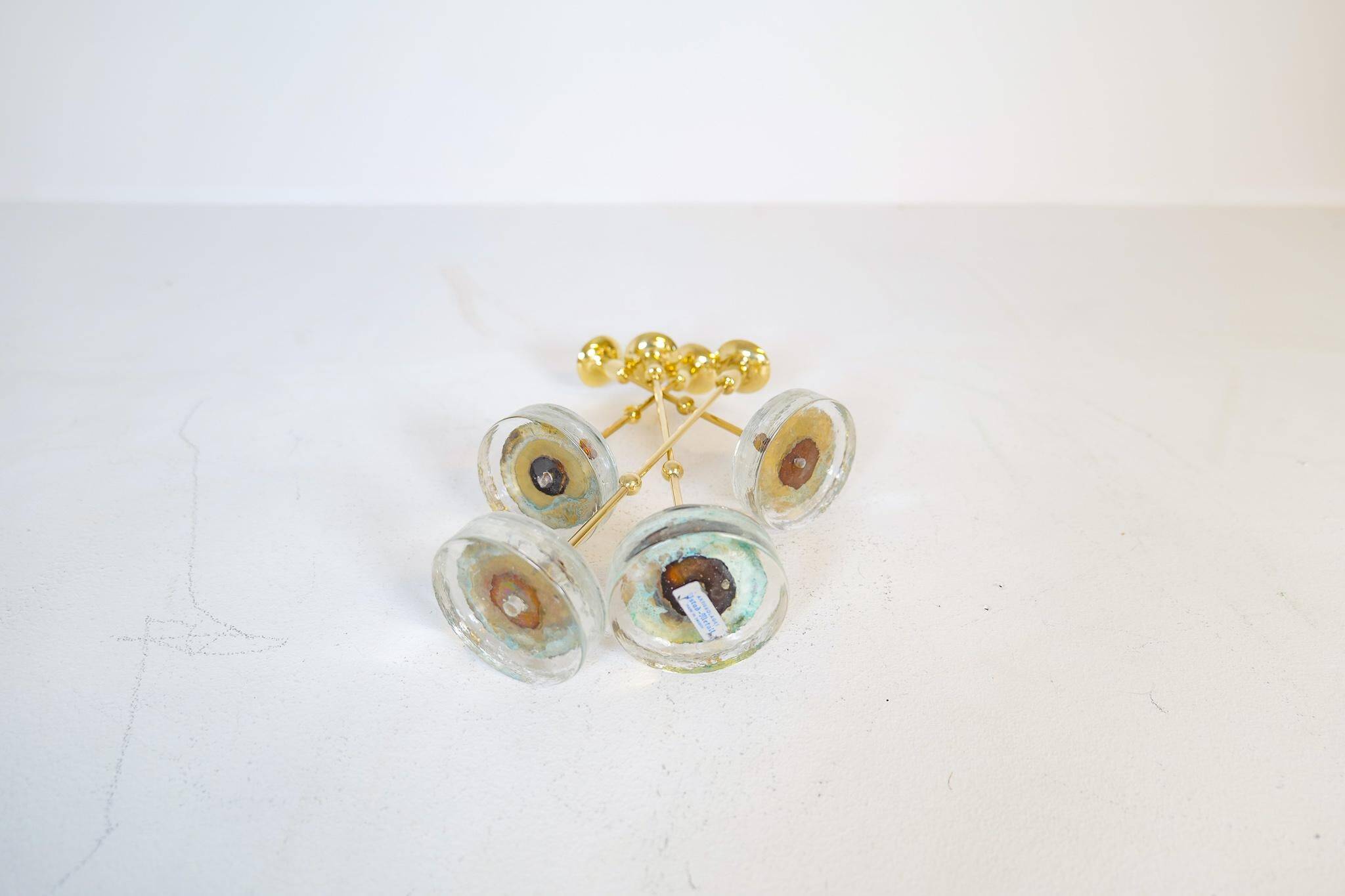 Set of 4 mid-century candle holders Ystad Metall, Sweden, 1950s