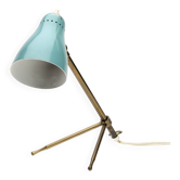 Boris Lacroix. Table lamp/wall light with adjustable arm, brass and lacquered metal.
