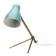 Boris Lacroix. Table lamp/wall light with adjustable arm, brass and lacquered metal.