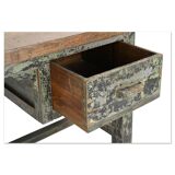 Weathered solid wood desk