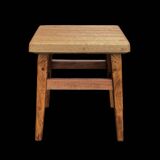 Rustic solid wood stool – brutalist spirit