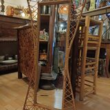 Large and unusual rattan mirror from the 1960s