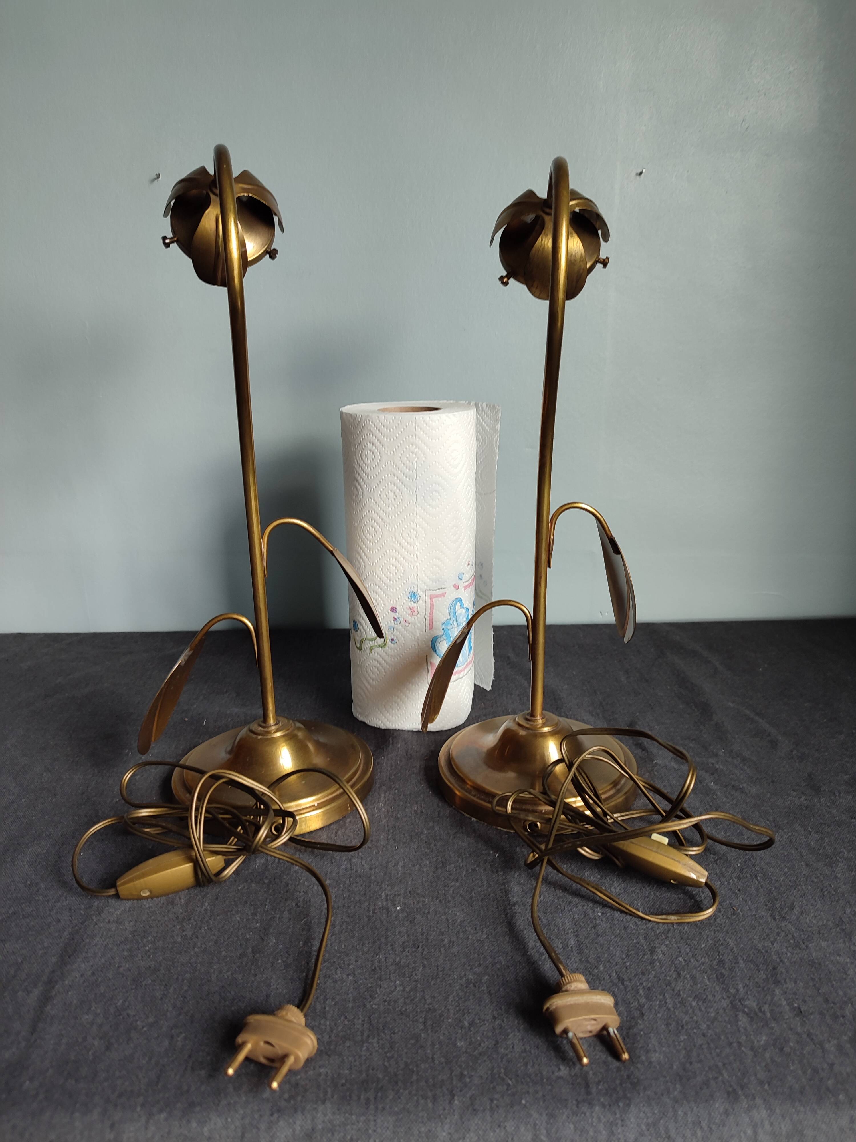 Pair of art deco lamps old gooseneck