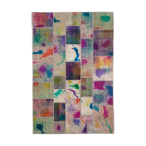 Handmade Anatolian Overdyed 206 cm x 306 cm Multicolor Patchwork Carpet