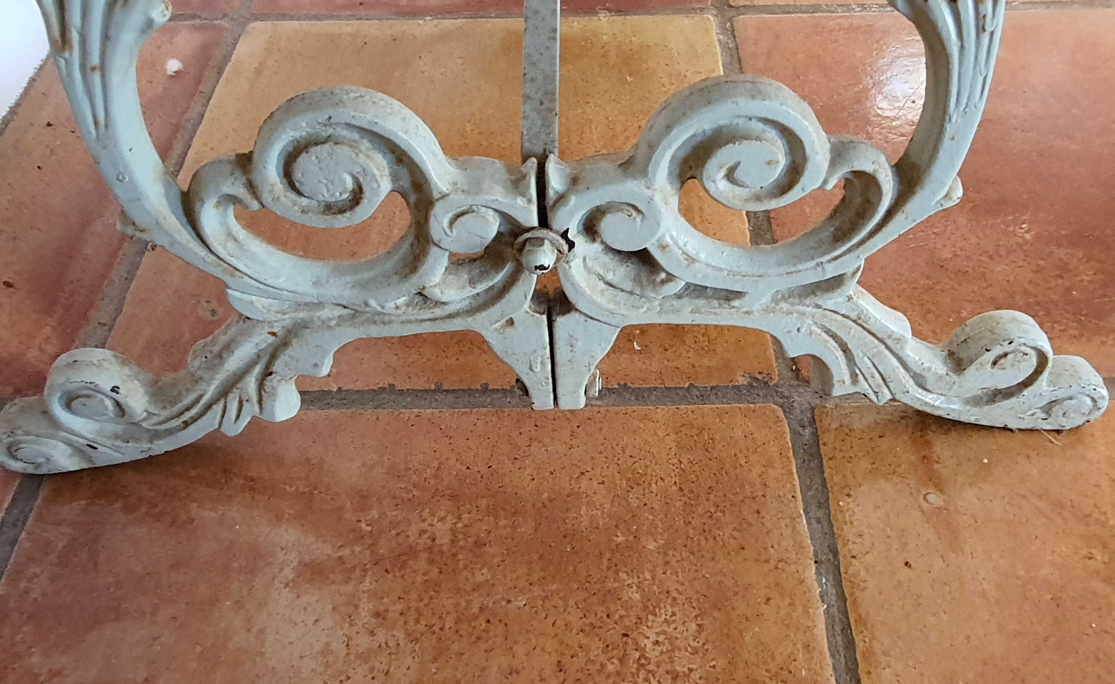 Bistro dining table - wood and wrought iron