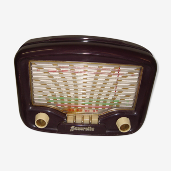 Poste radio sonora bakélite prune, 1940/50