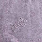 6 napkins, mismatched, pink and lime green, monogram M or CC