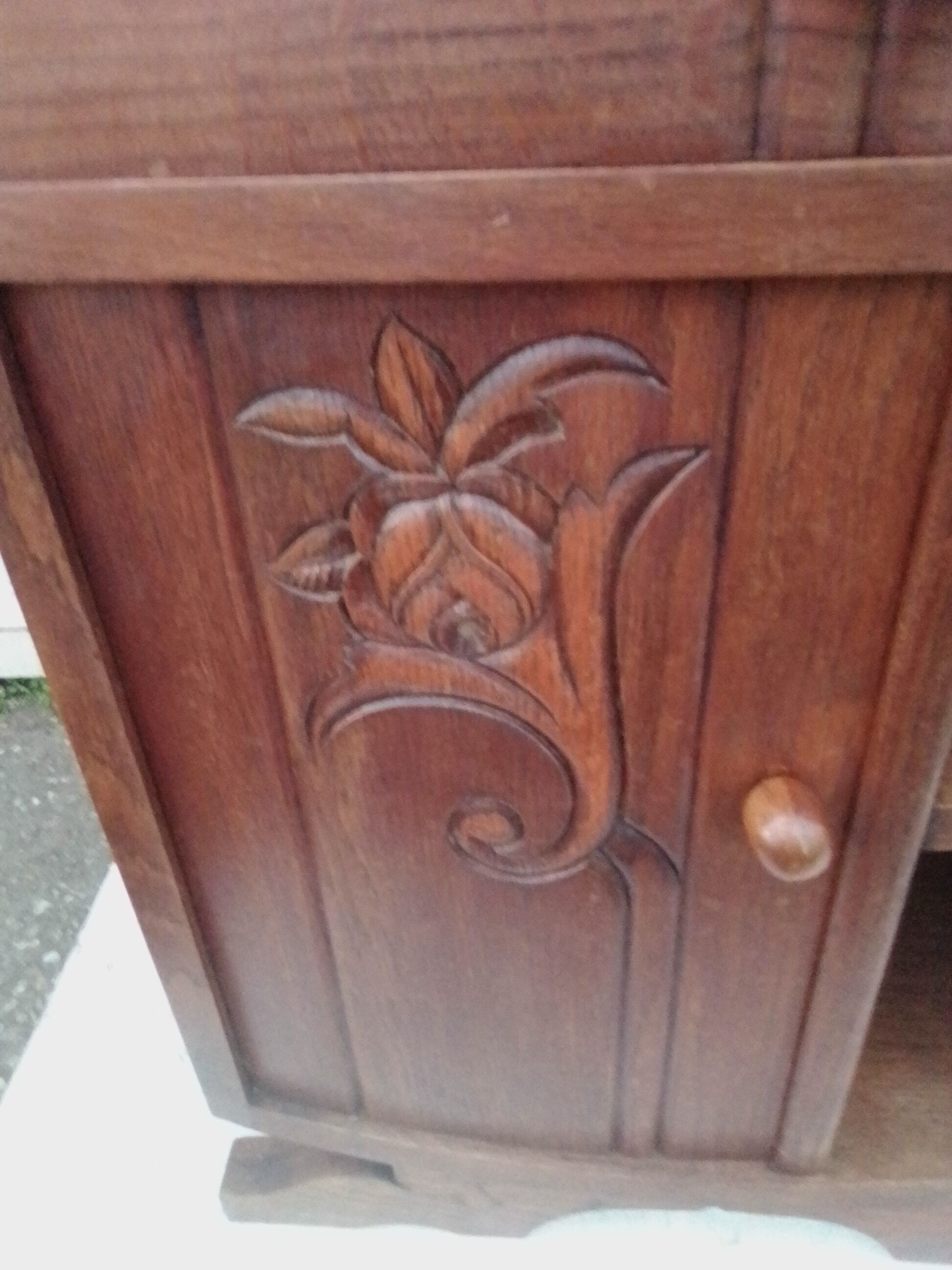 Art deco bedside table top marble door on the left