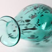 Lenox American Design Art Glass Teal with Gold Speckled Rare Vase / 1990s