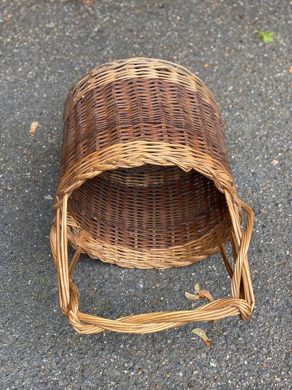Vintage rattan and wicker basket
