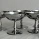 Set of 6 vintage stainless steel dessert bowls on feet