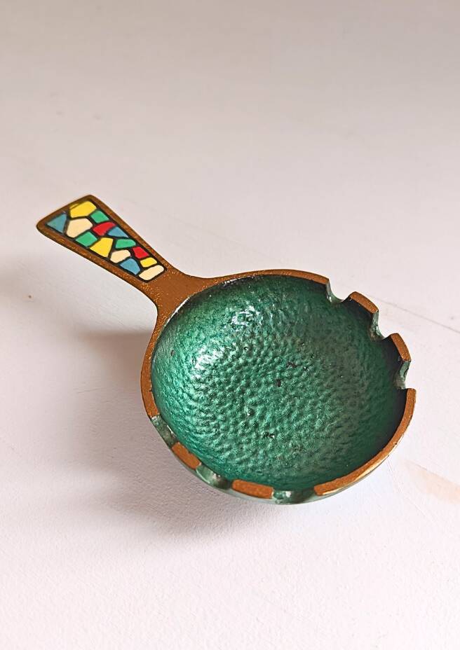 Mosaic and Brass Ashtray from the 1960s