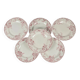 Set of 6 flat plates KG Lunéville Terre de fer, "Fontainebleau", pink, 19th century