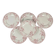 Set of 6 flat plates KG Lunéville Terre de fer, "Fontainebleau", pink, 19th century