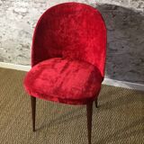 Set of 2 70s chairs reupholstered in fine velvet