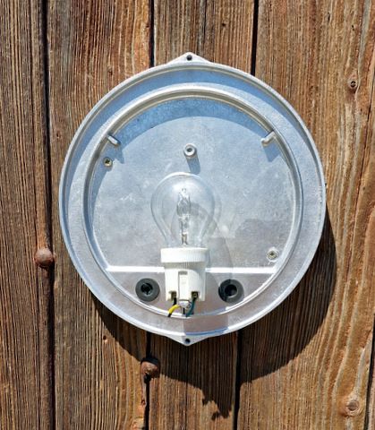 Pair of industrial wall lamps in brushed aluminum
