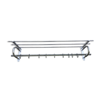 Chrome Art Deco wall coat rack
