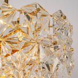 Small chandelier, brass and crystal glass by Kinkeldey, Germany, 1970s.