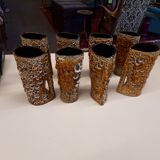 Lot de 8 chopes en céramique émaillée
