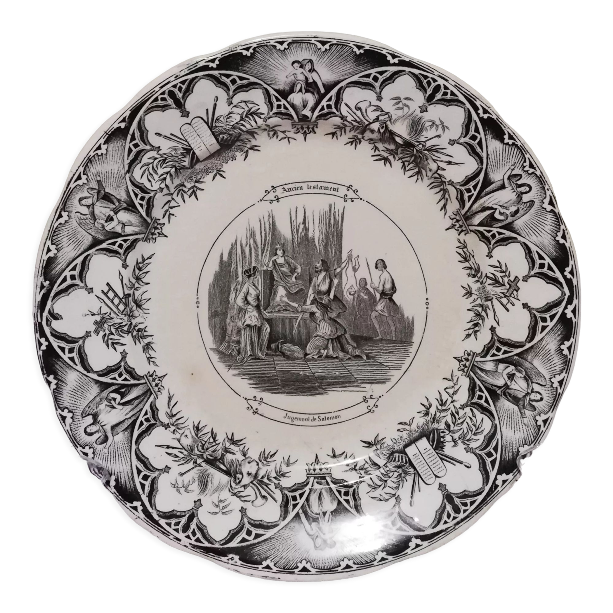 Talking plate Sarreguemines "Old Testament"